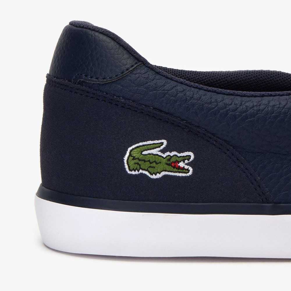 Lacoste Jouer Leather Slip-On Sneakers Nvy/Wht | LSR-478053