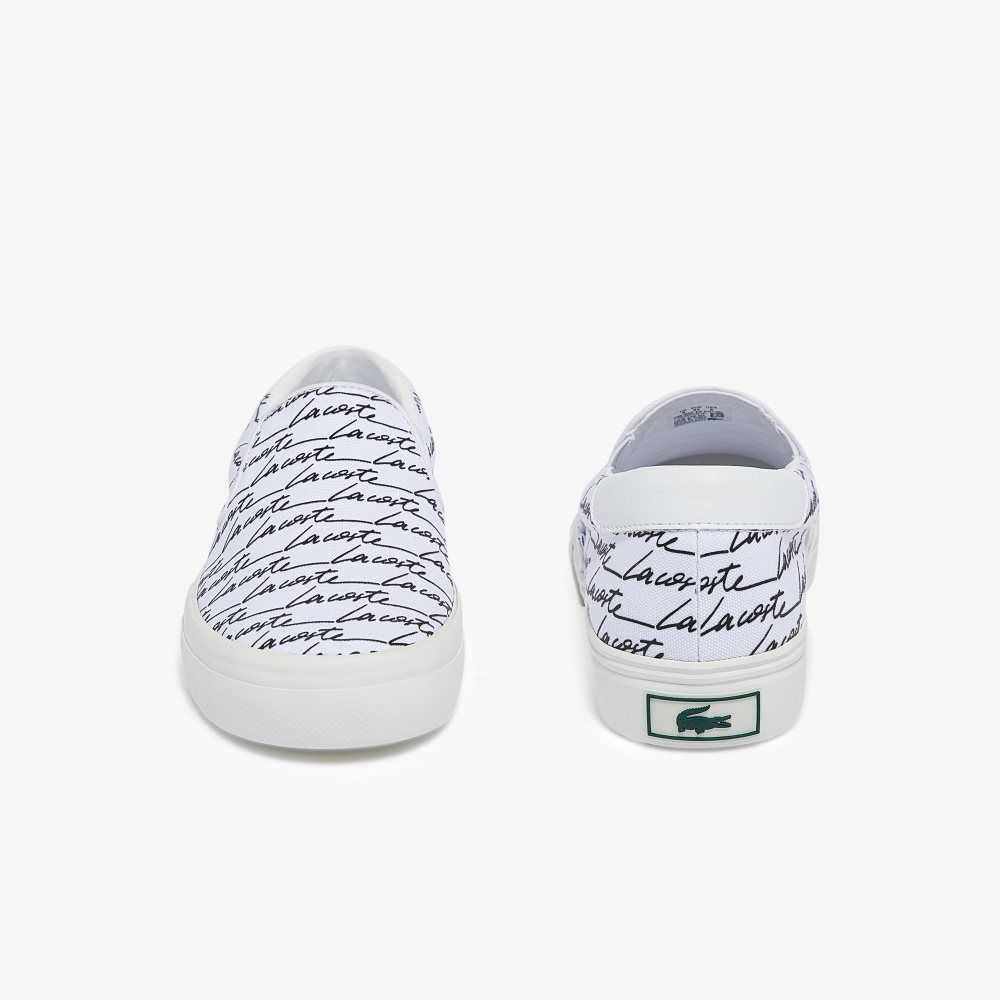 Lacoste Jump Serve Canvas Printed Slip-On White/Black | XOB-891324