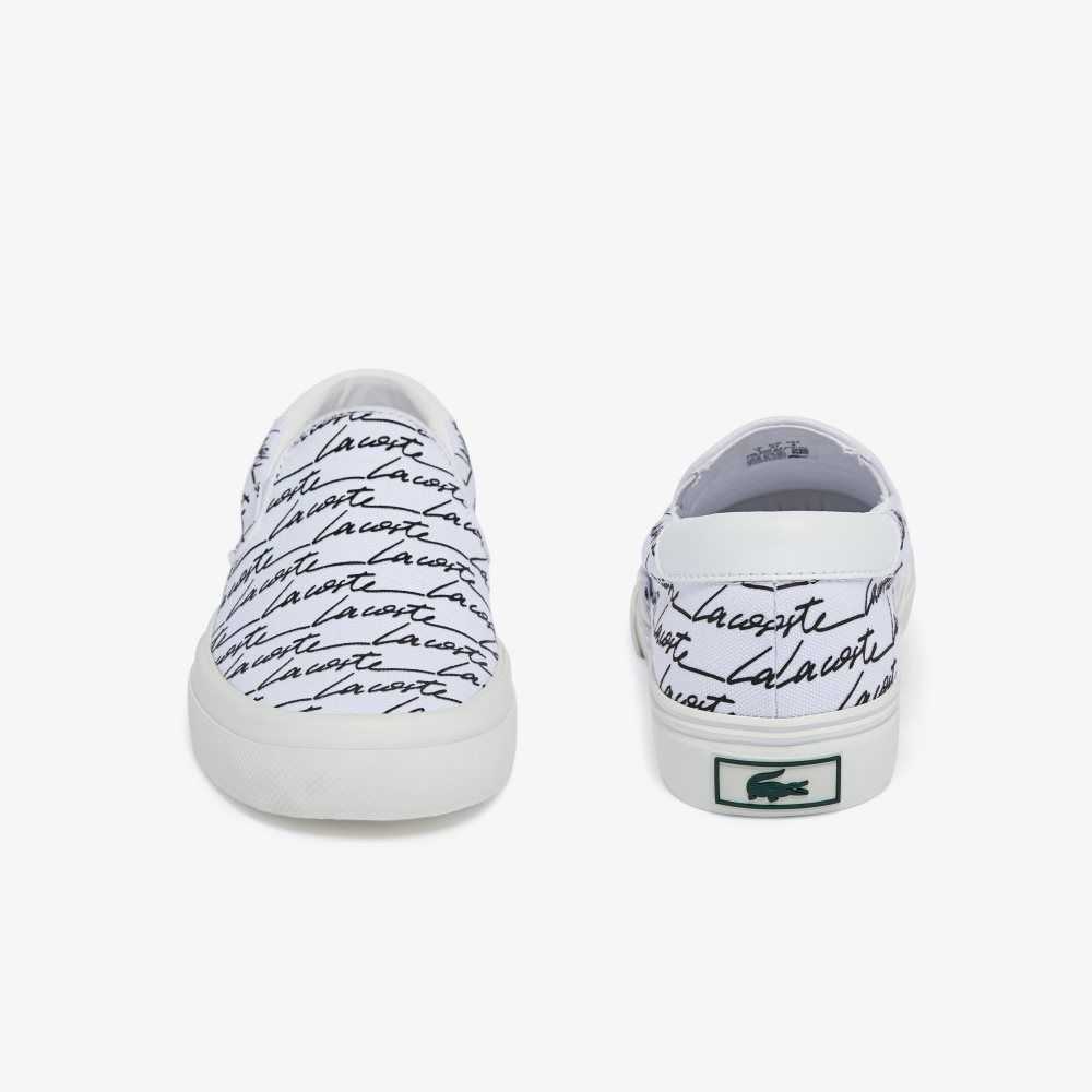 Lacoste Jump Serve Canvas Printed Slip-On Wht/Off Wht | ZKI-019836