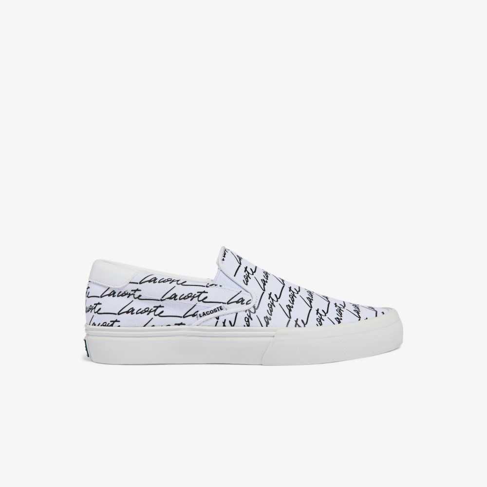 Lacoste Jump Serve Canvas Printed Slip-On Wht/Off Wht | ZKI-019836