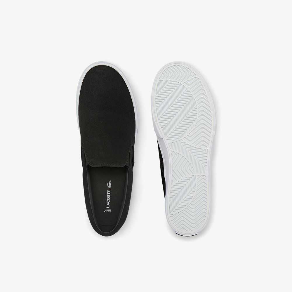 Lacoste Jump Serve Canvas Slip-On Black/White | AKV-620978