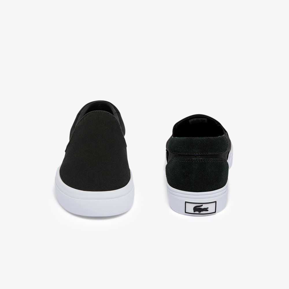 Lacoste Jump Serve Canvas Slip-On Black/White | AKV-620978