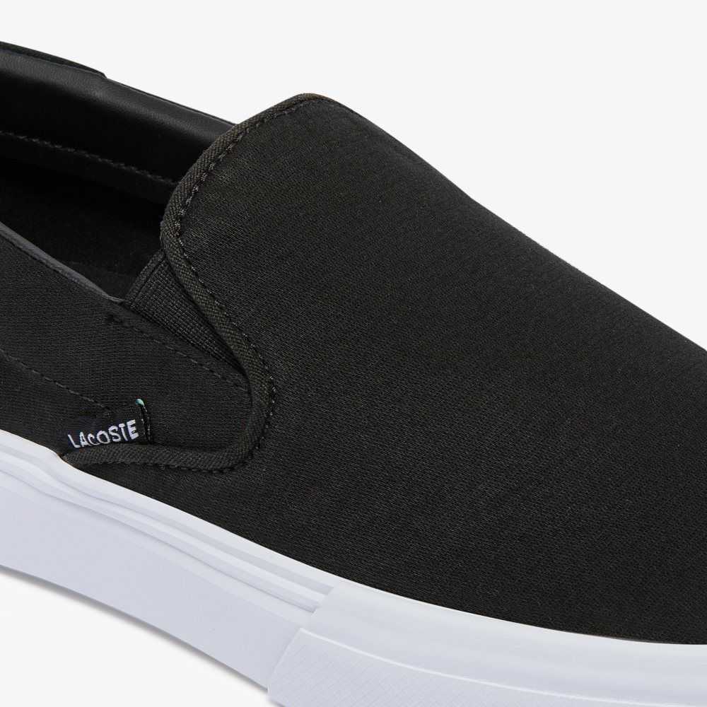 Lacoste Jump Serve Canvas Slip-On Black/White | AKV-620978