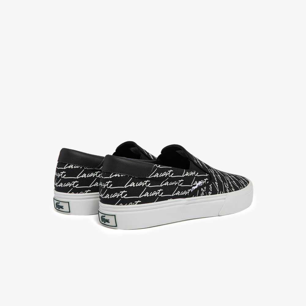 Lacoste Jump Serve Canvas Slip-On Black/White | NJO-074196