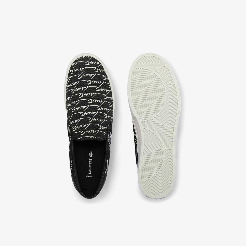 Lacoste Jump Serve Canvas Slip-On Black/White | NJO-074196