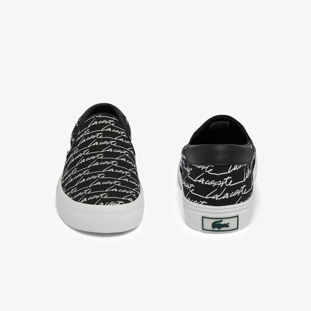 Lacoste Jump Serve Canvas Slip-On Black/White | NJO-074196