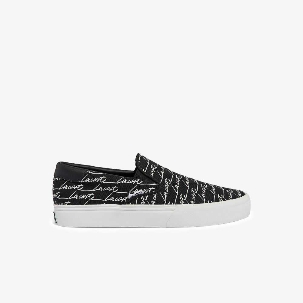 Lacoste Jump Serve Canvas Slip-On Black/White | NJO-074196