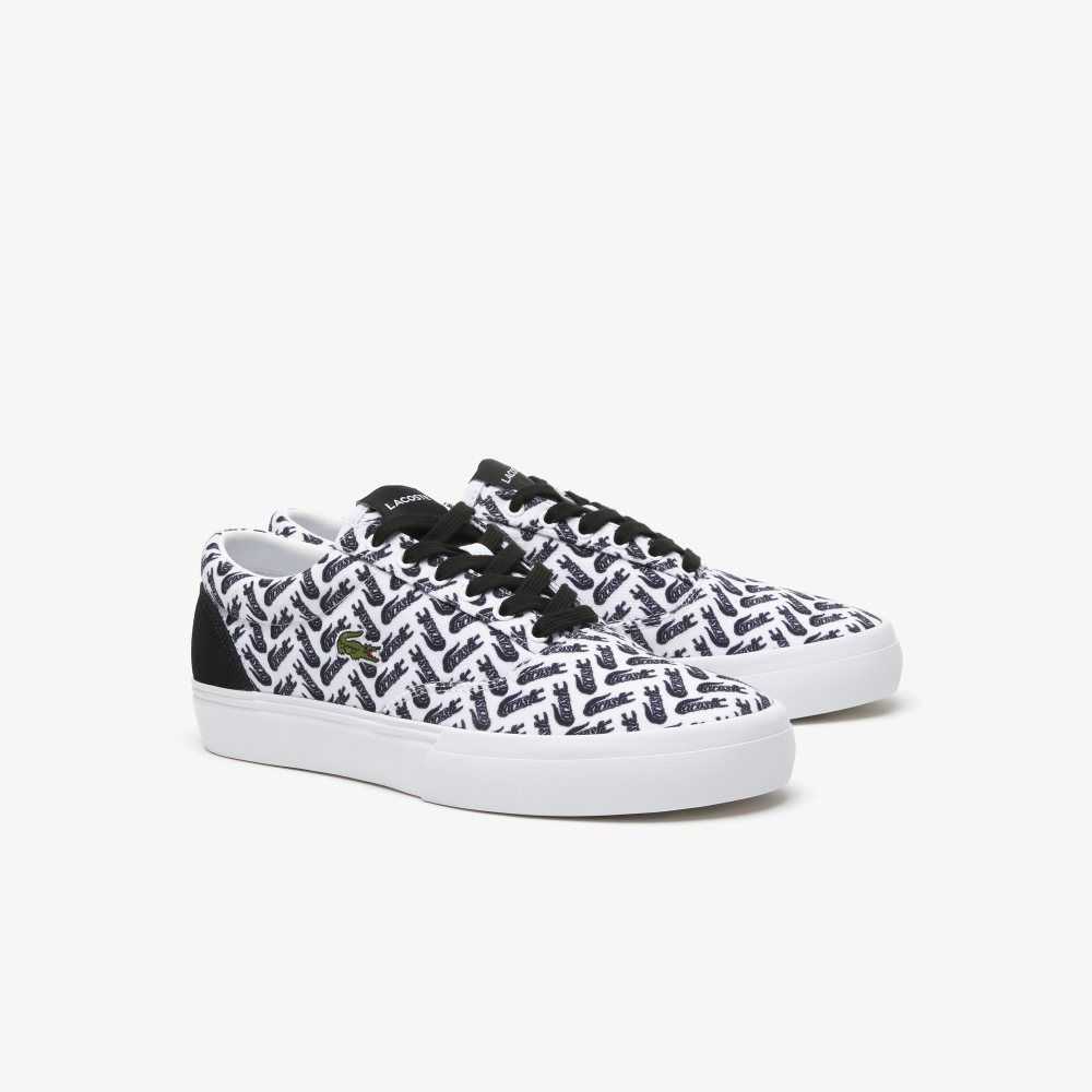 Lacoste Jump Serve Lace Tonal Sneakers White/Black | GVT-503819