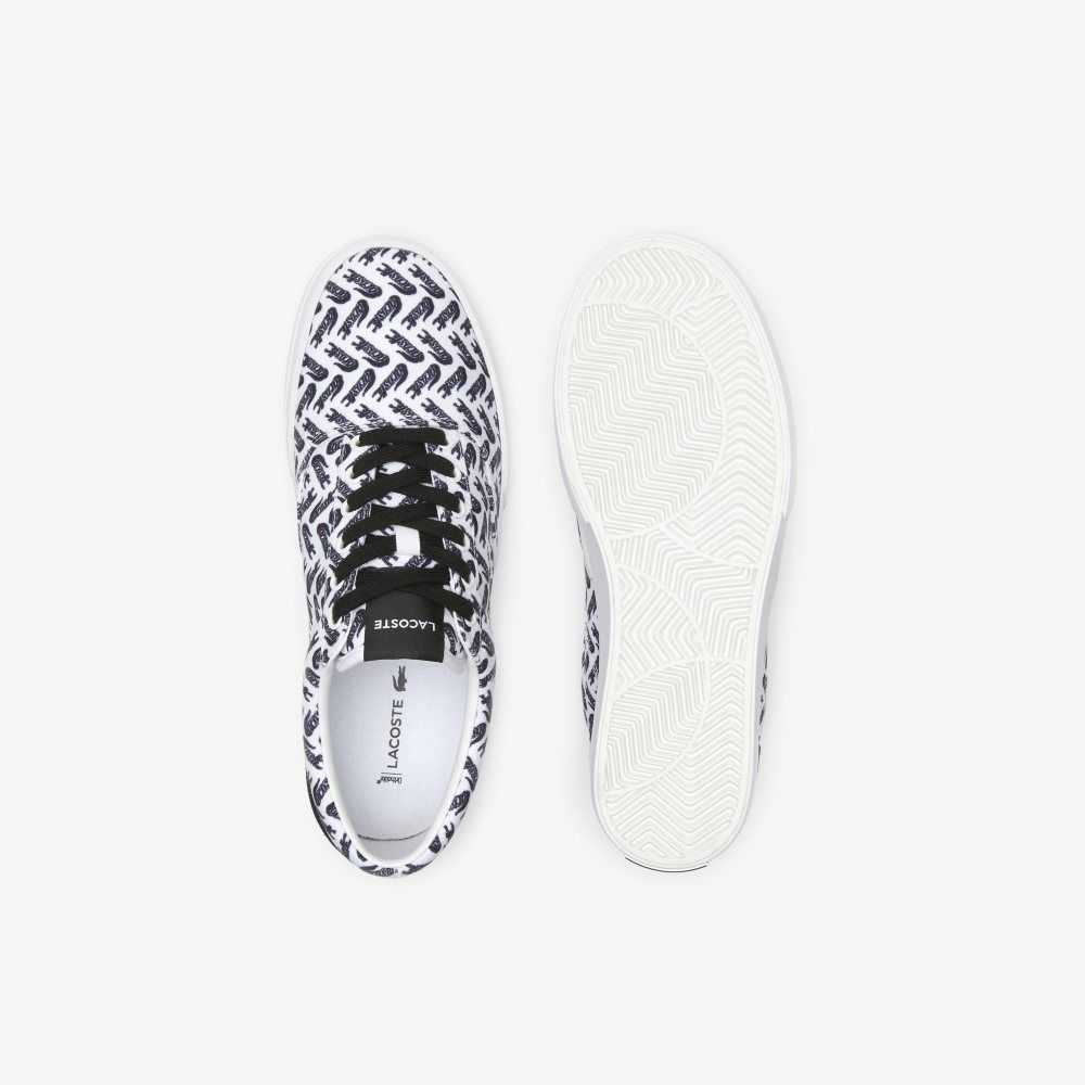 Lacoste Jump Serve Lace Tonal Sneakers White/Black | GVT-503819