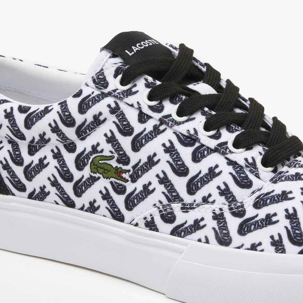 Lacoste Jump Serve Lace Tonal Sneakers White/Black | GVT-503819