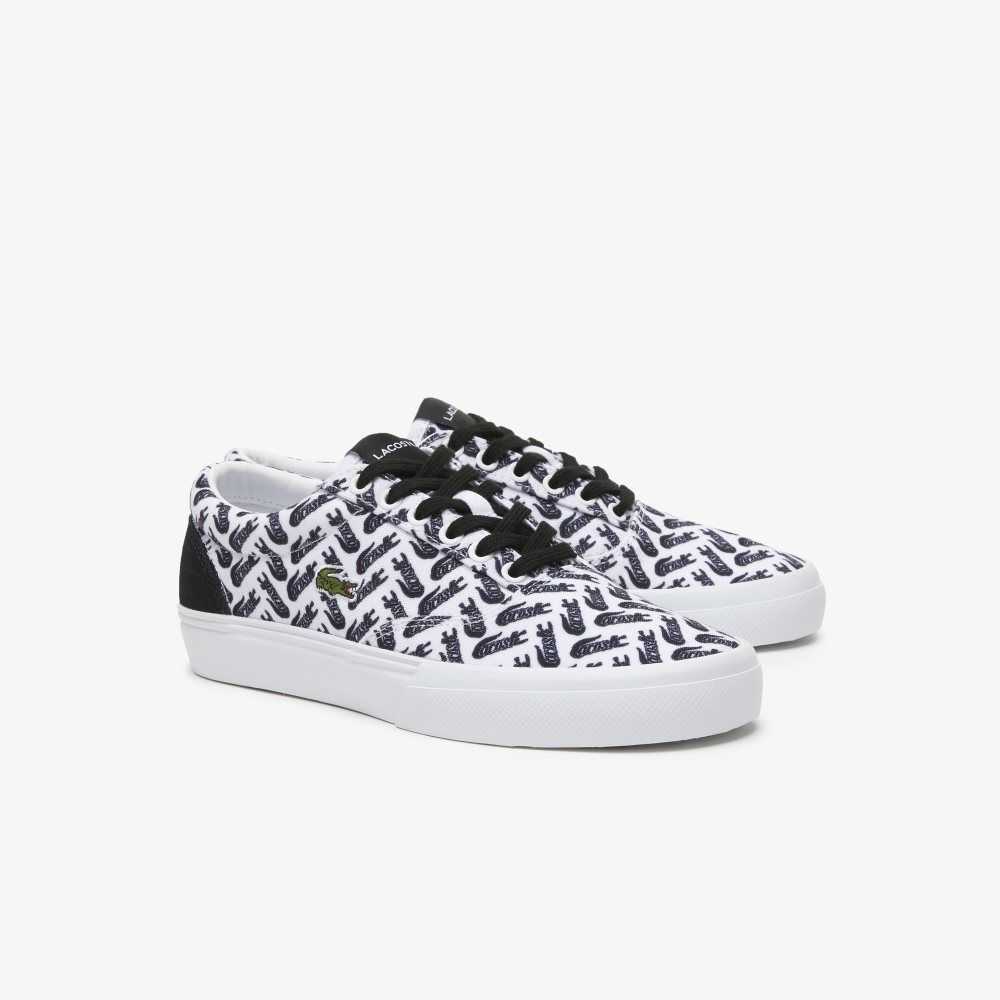 Lacoste Jump Serve Lace Tonal Sneakers White/Black | PMN-351692