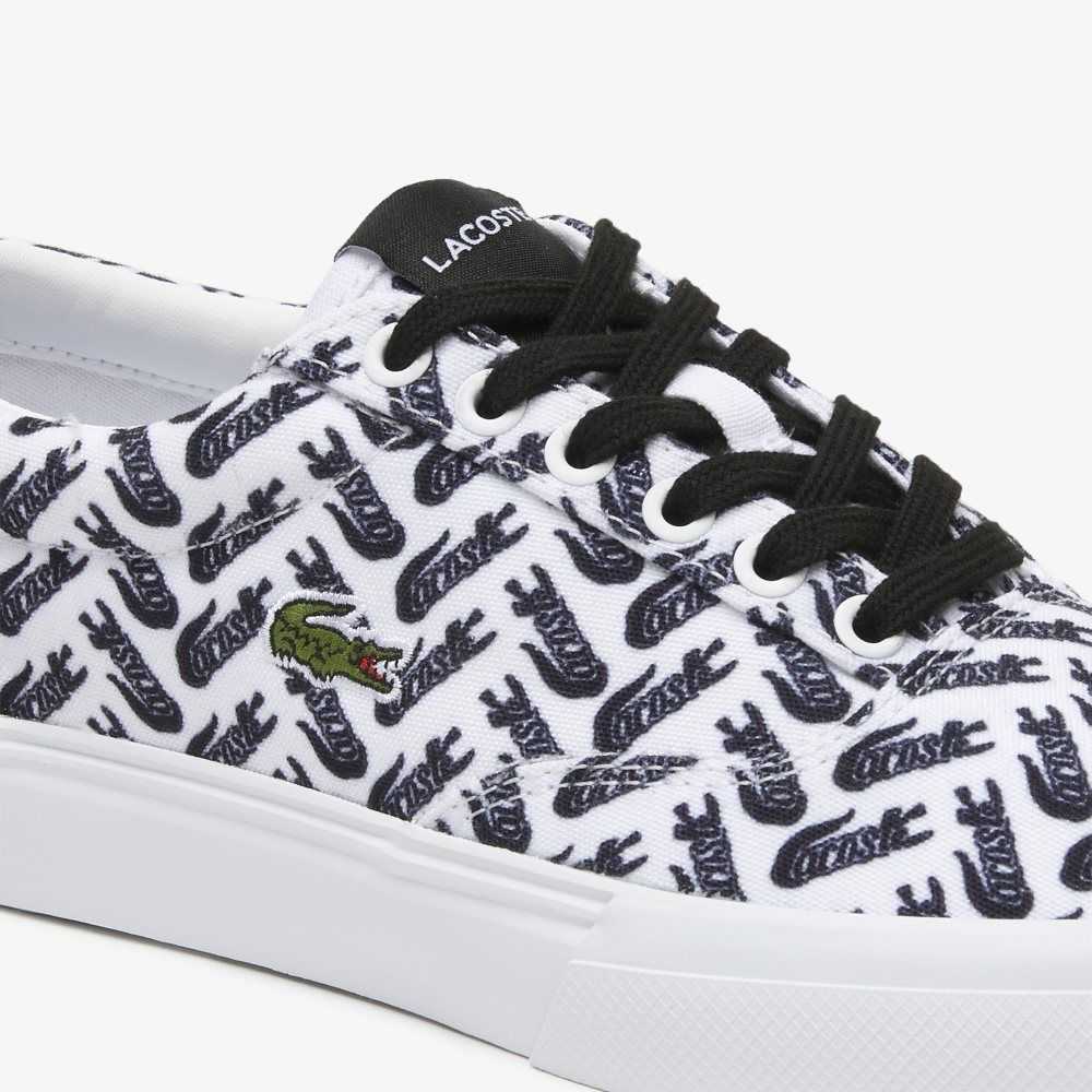 Lacoste Jump Serve Lace Tonal Sneakers White/Black | PMN-351692