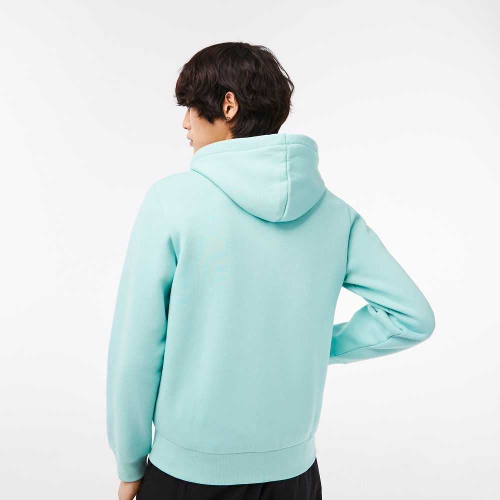 Lacoste Kangaroo Pocket Fleece Zipped Sweatshirt Mint | VGD-748963