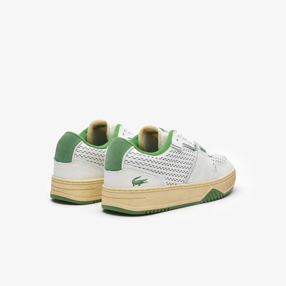 Lacoste L001 Leather Heel Pop Sneakers White/Green | DEX-861593