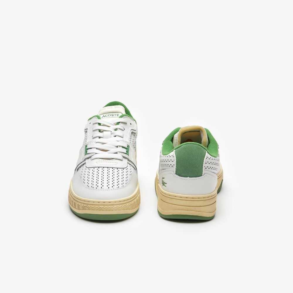 Lacoste L001 Leather Heel Pop Sneakers White/Green | DEX-861593