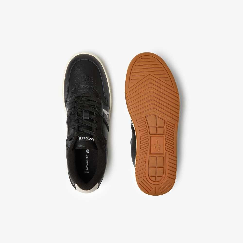 Lacoste L001 Leather Popped Heel Sneakers Black/Offwhite | MWY-386705