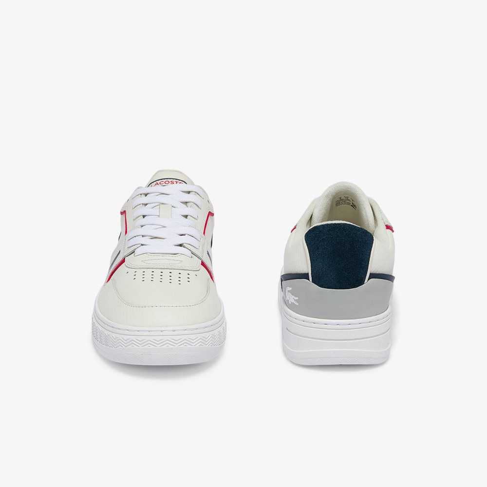 Lacoste L001 Leather Sneakers Wht/Nvy/Red | IQP-723196