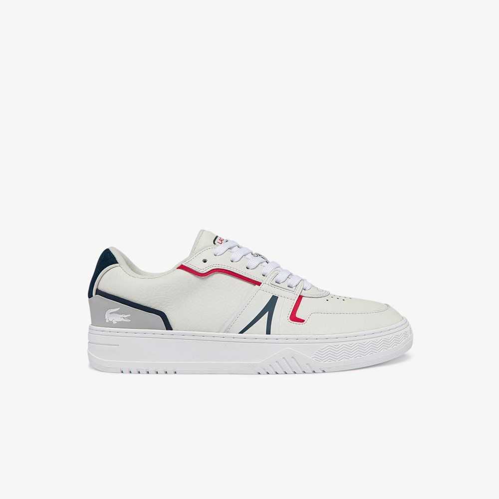 Lacoste L001 Leather Sneakers Wht/Nvy/Red | IQP-723196