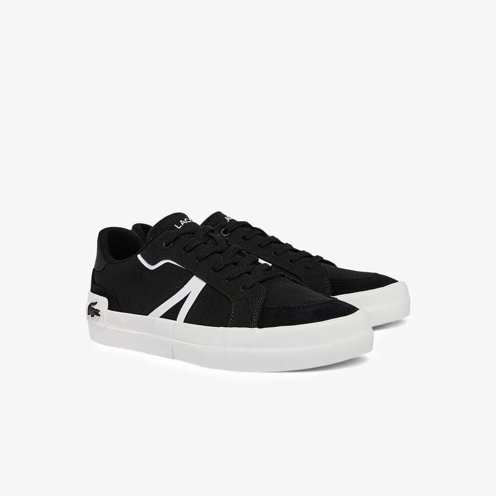 Lacoste L004 Canvas Sneakers Black/White | IOM-054186