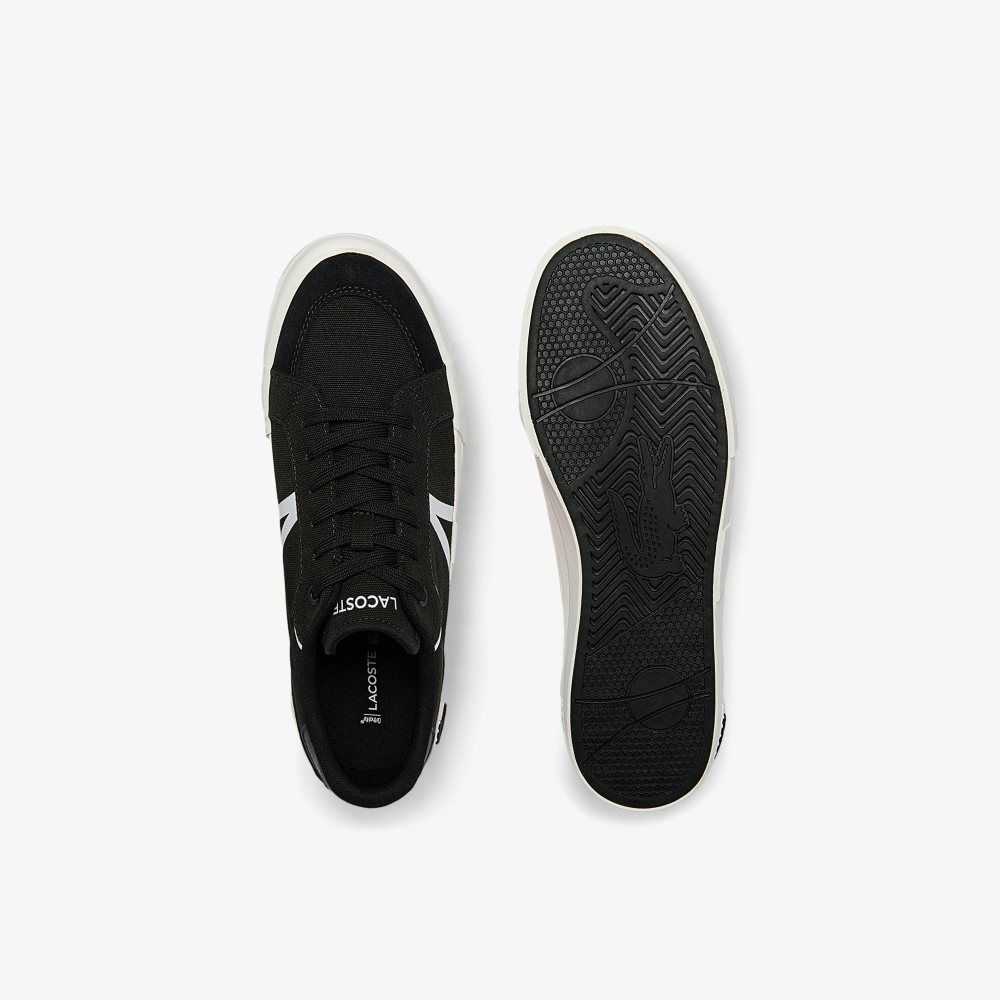 Lacoste L004 Canvas Sneakers Black/White | IOM-054186