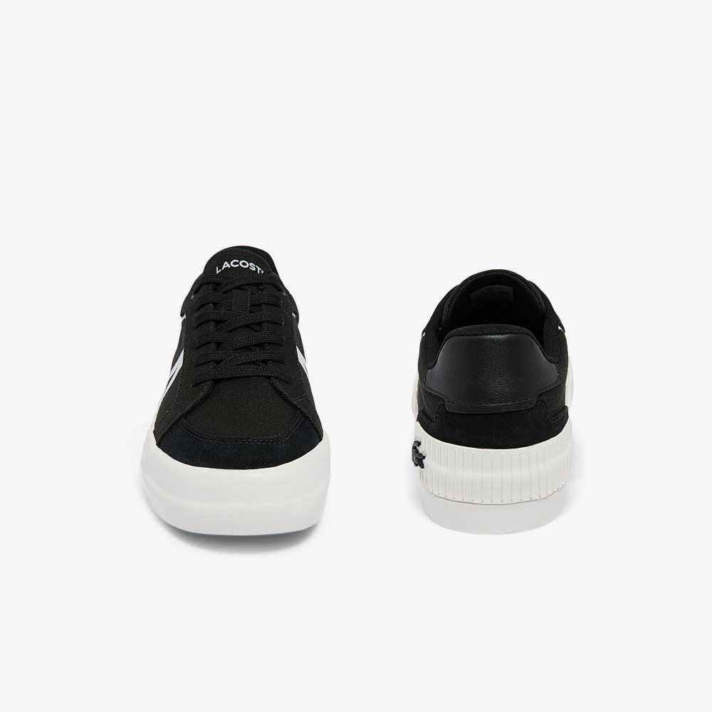 Lacoste L004 Canvas Sneakers Black/White | IOM-054186