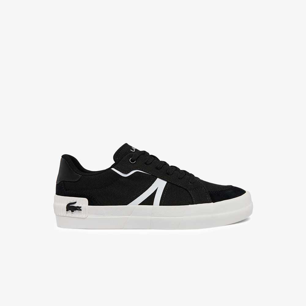 Lacoste L004 Canvas Sneakers Black/White | IOM-054186