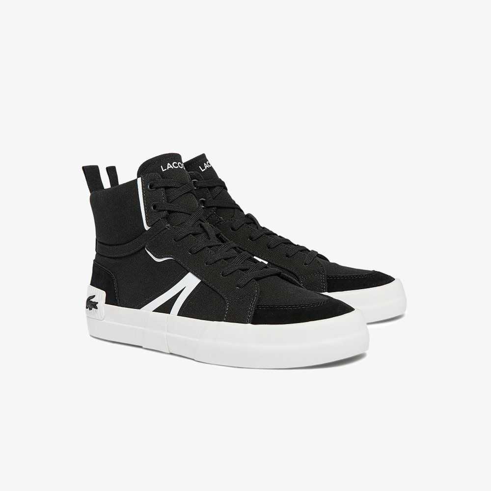 Lacoste L004 Mid Canvas Sneakers Black/White | EQV-068479