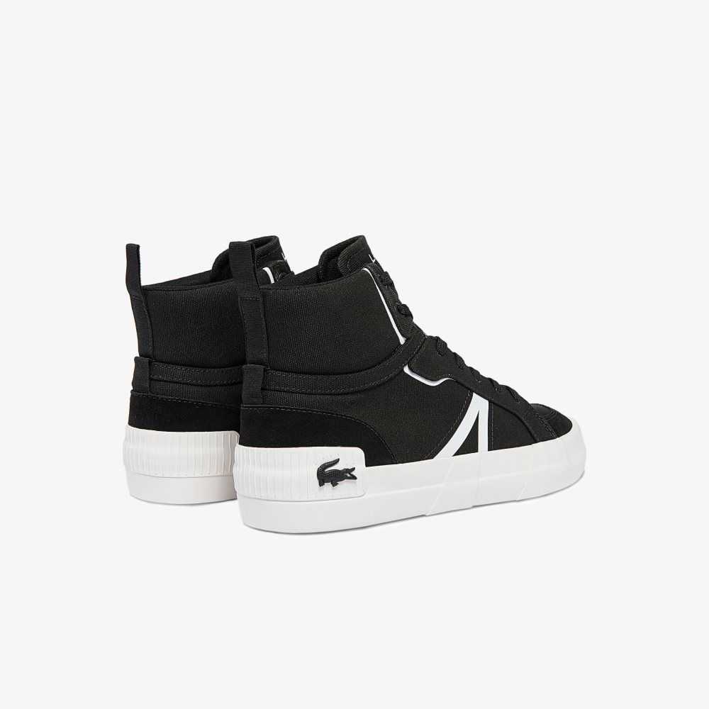 Lacoste L004 Mid Canvas Sneakers Black/White | EQV-068479