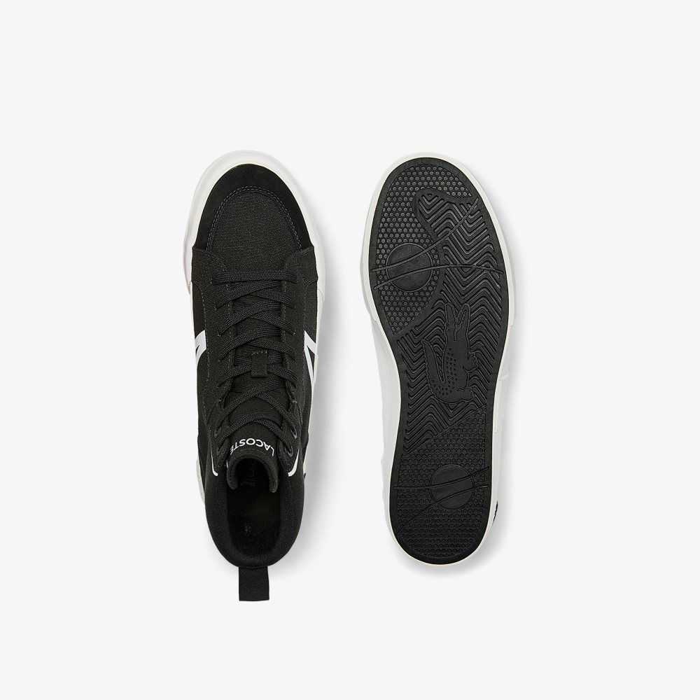 Lacoste L004 Mid Canvas Sneakers Black/White | EQV-068479