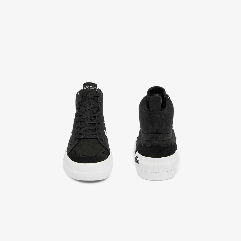 Lacoste L004 Mid Canvas Sneakers Black/White | EQV-068479