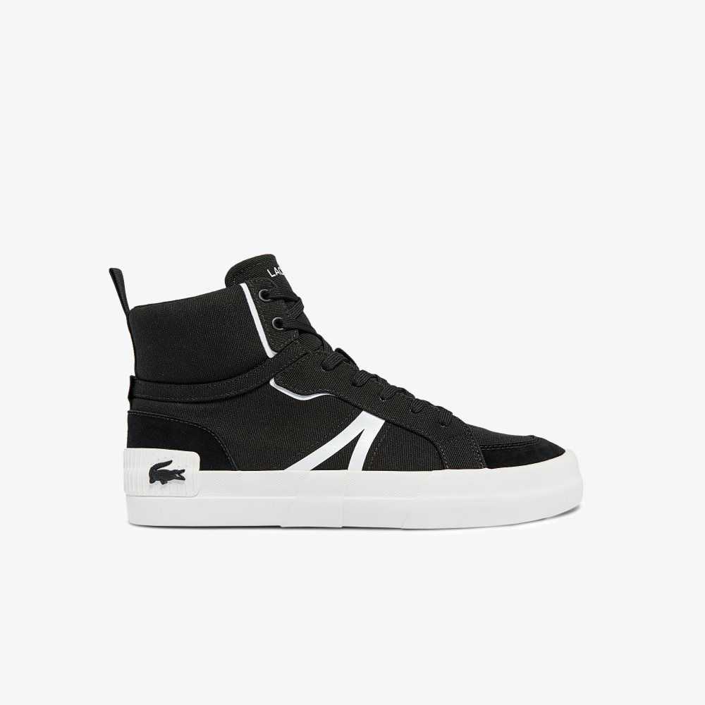 Lacoste L004 Mid Canvas Sneakers Black/White | EQV-068479