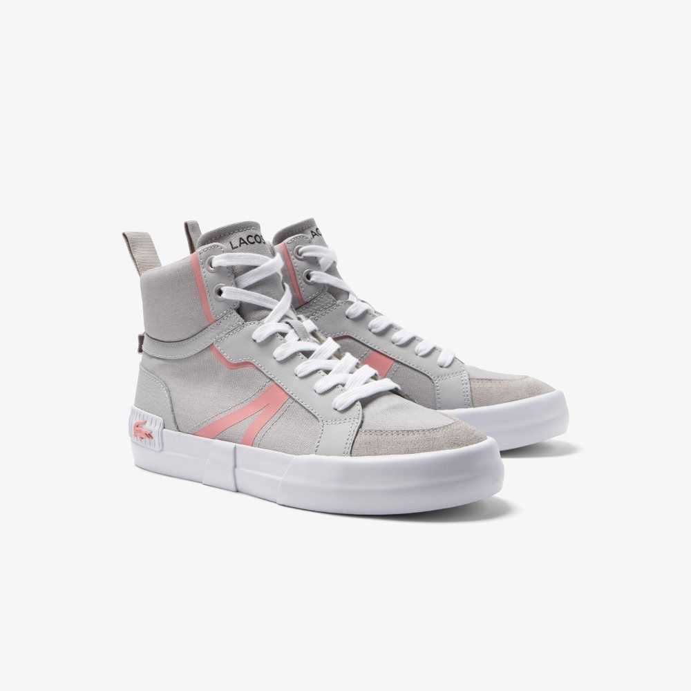 Lacoste L004 Mid Sneakers Light Grey/Pink | FVH-630482