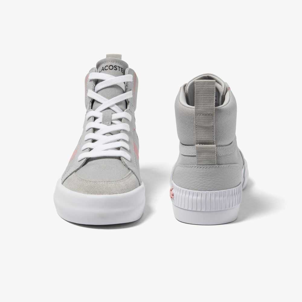 Lacoste L004 Mid Sneakers Light Grey/Pink | FVH-630482