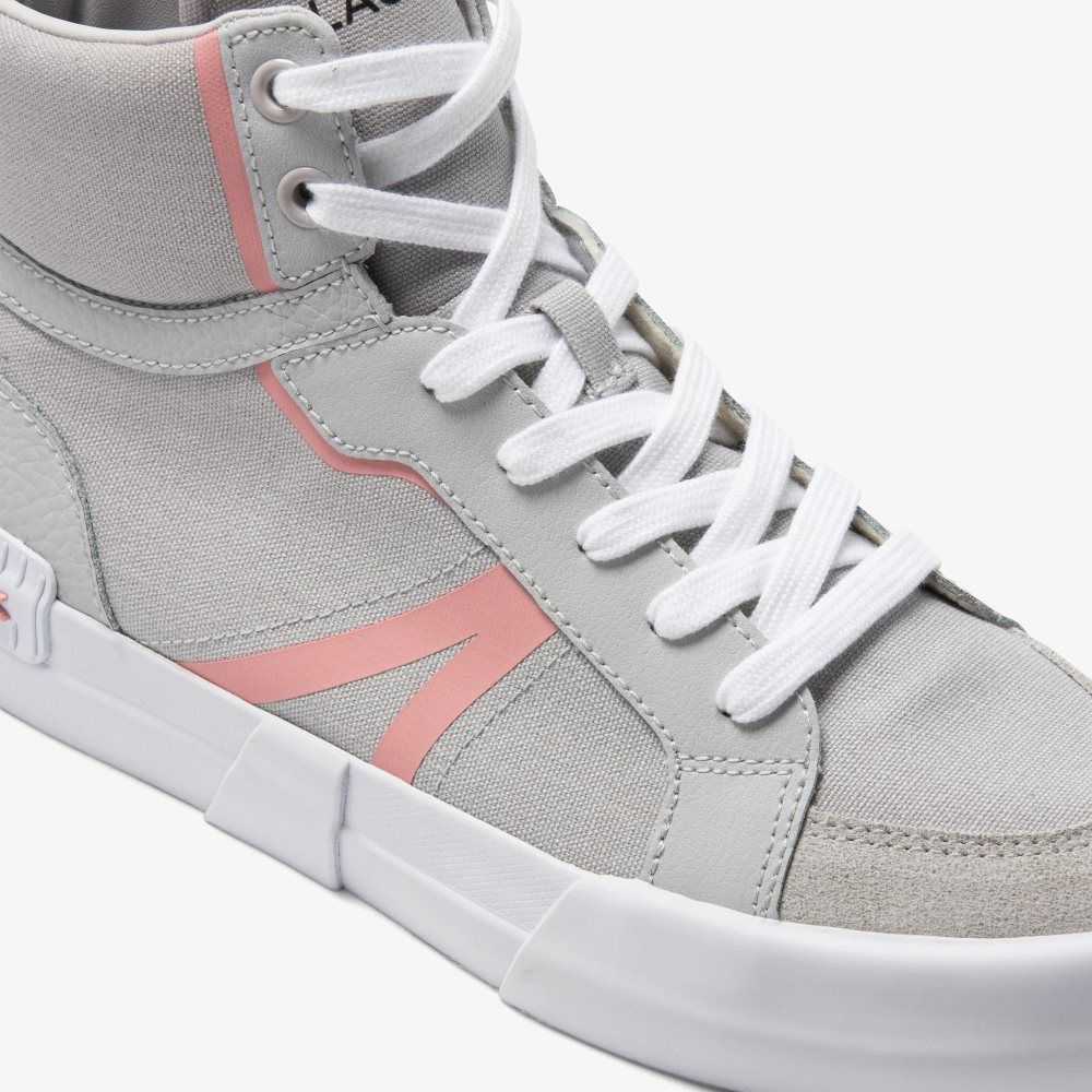 Lacoste L004 Mid Sneakers Light Grey/Pink | FVH-630482