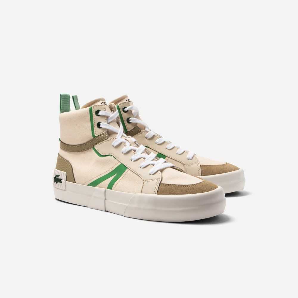 Lacoste L004 Mid Sneakers Lt Tan/Grn | HQY-892467