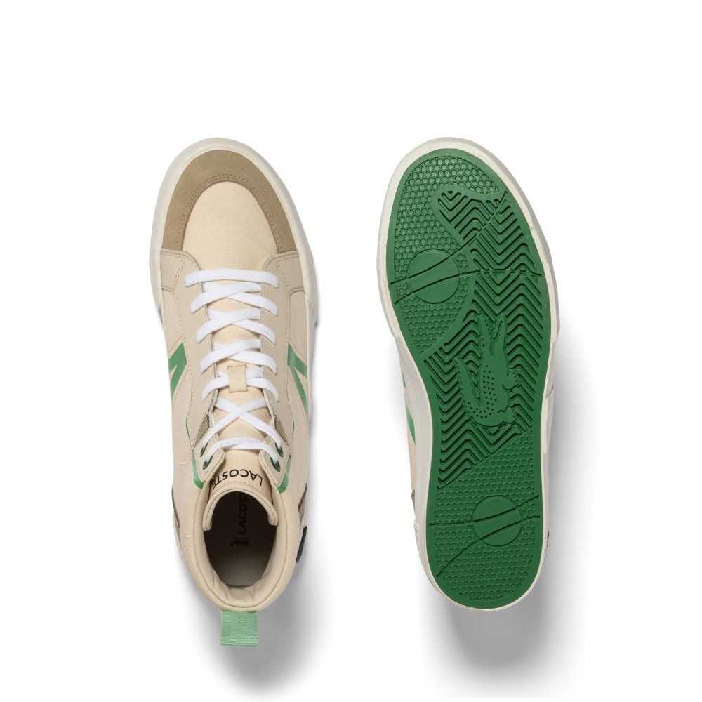 Lacoste L004 Mid Sneakers Lt Tan/Grn | HQY-892467