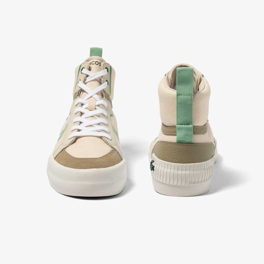 Lacoste L004 Mid Sneakers Lt Tan/Grn | HQY-892467