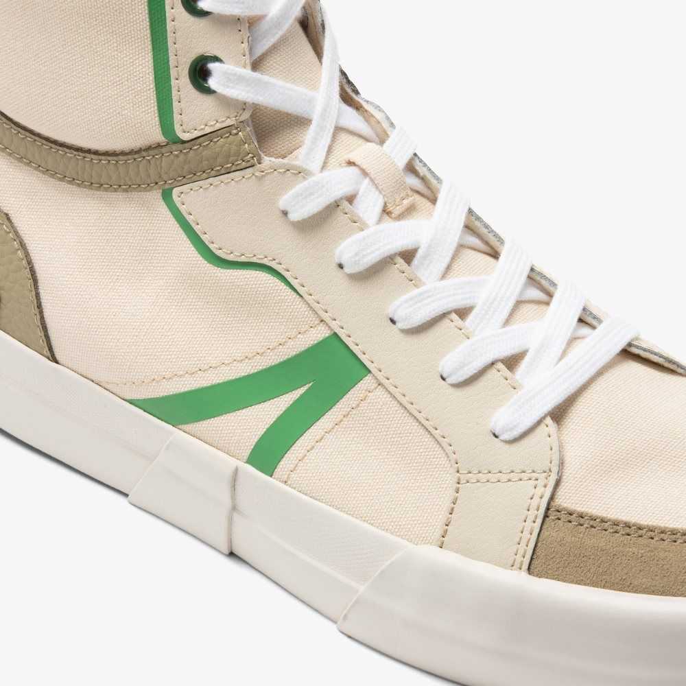 Lacoste L004 Mid Sneakers Lt Tan/Grn | HQY-892467