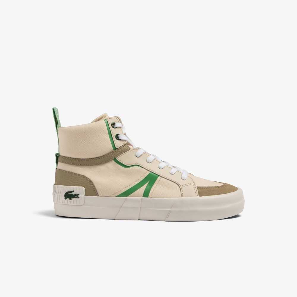 Lacoste L004 Mid Sneakers Lt Tan/Grn | HQY-892467