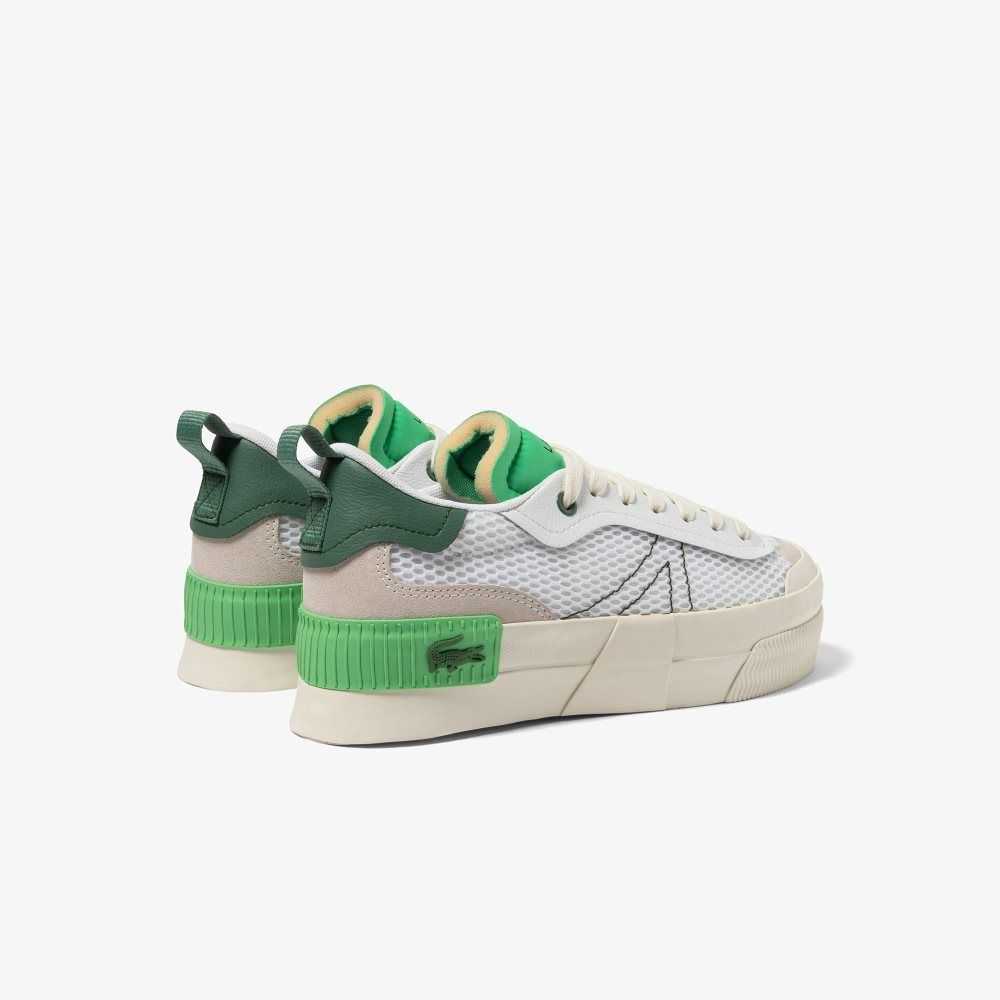 Lacoste L004 Platform Heel Pop Sneakers White/Green | KBS-132546