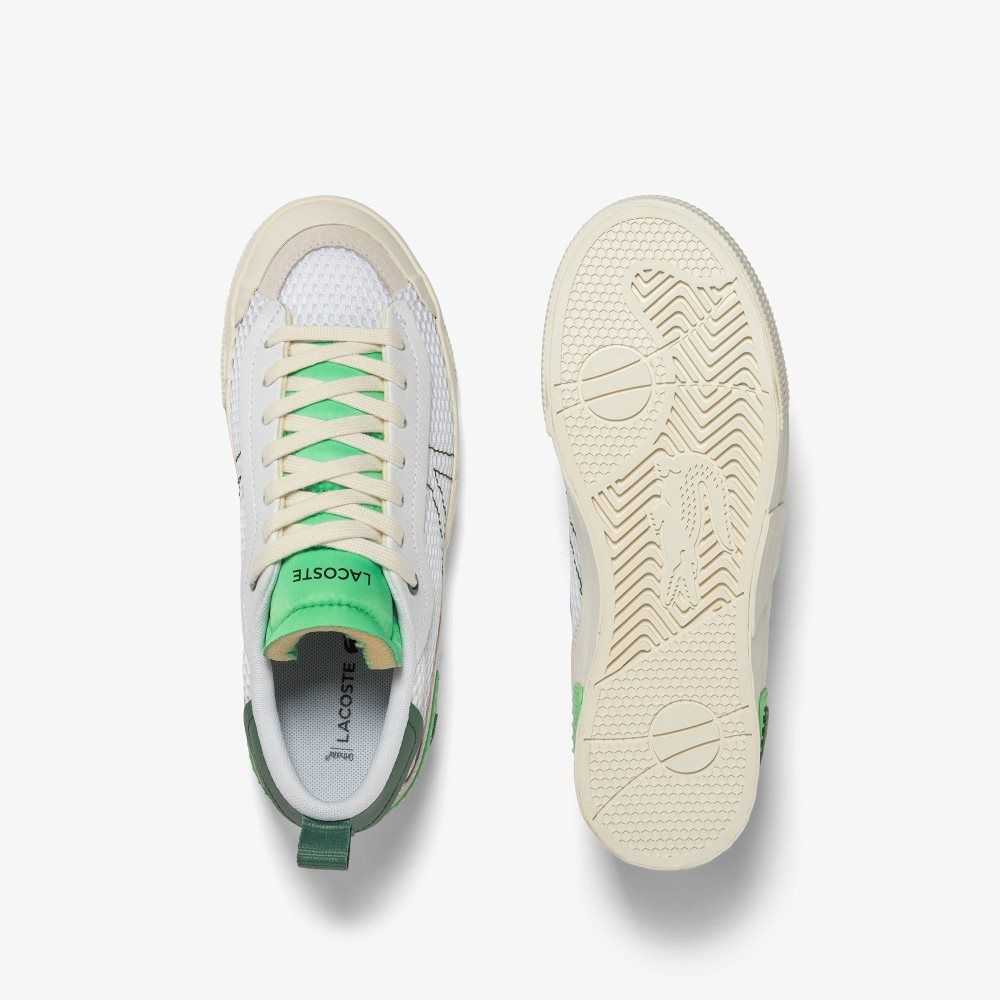 Lacoste L004 Platform Heel Pop Sneakers White/Green | KBS-132546