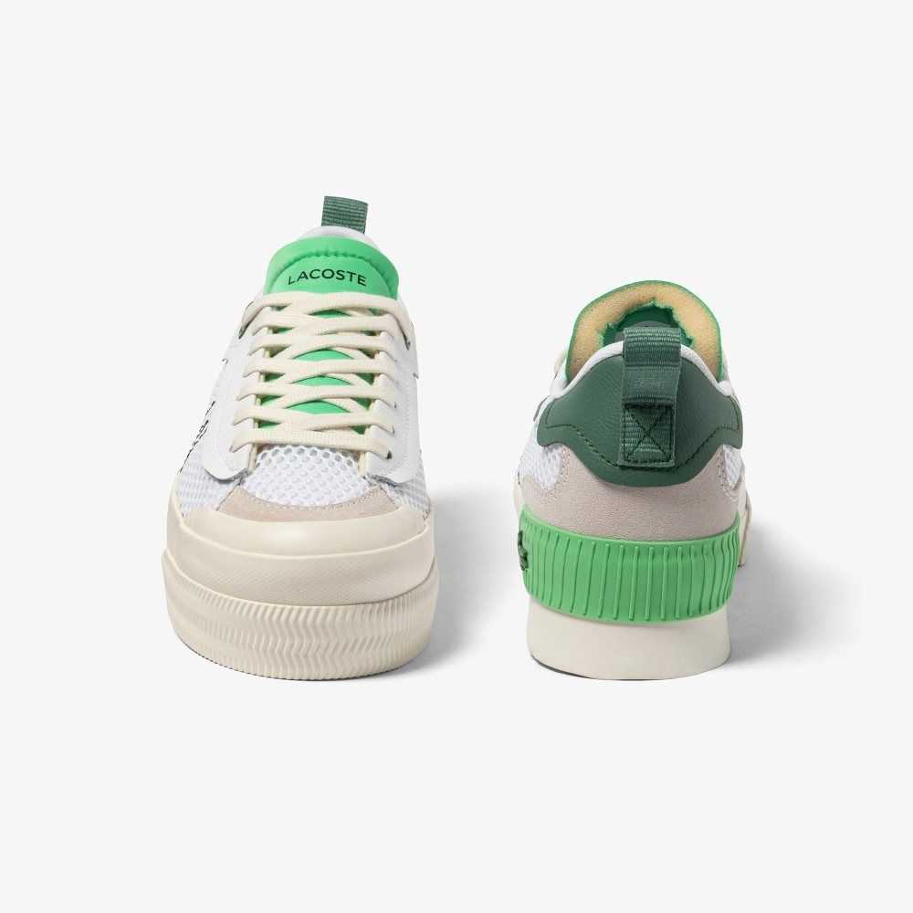 Lacoste L004 Platform Heel Pop Sneakers White/Green | KBS-132546