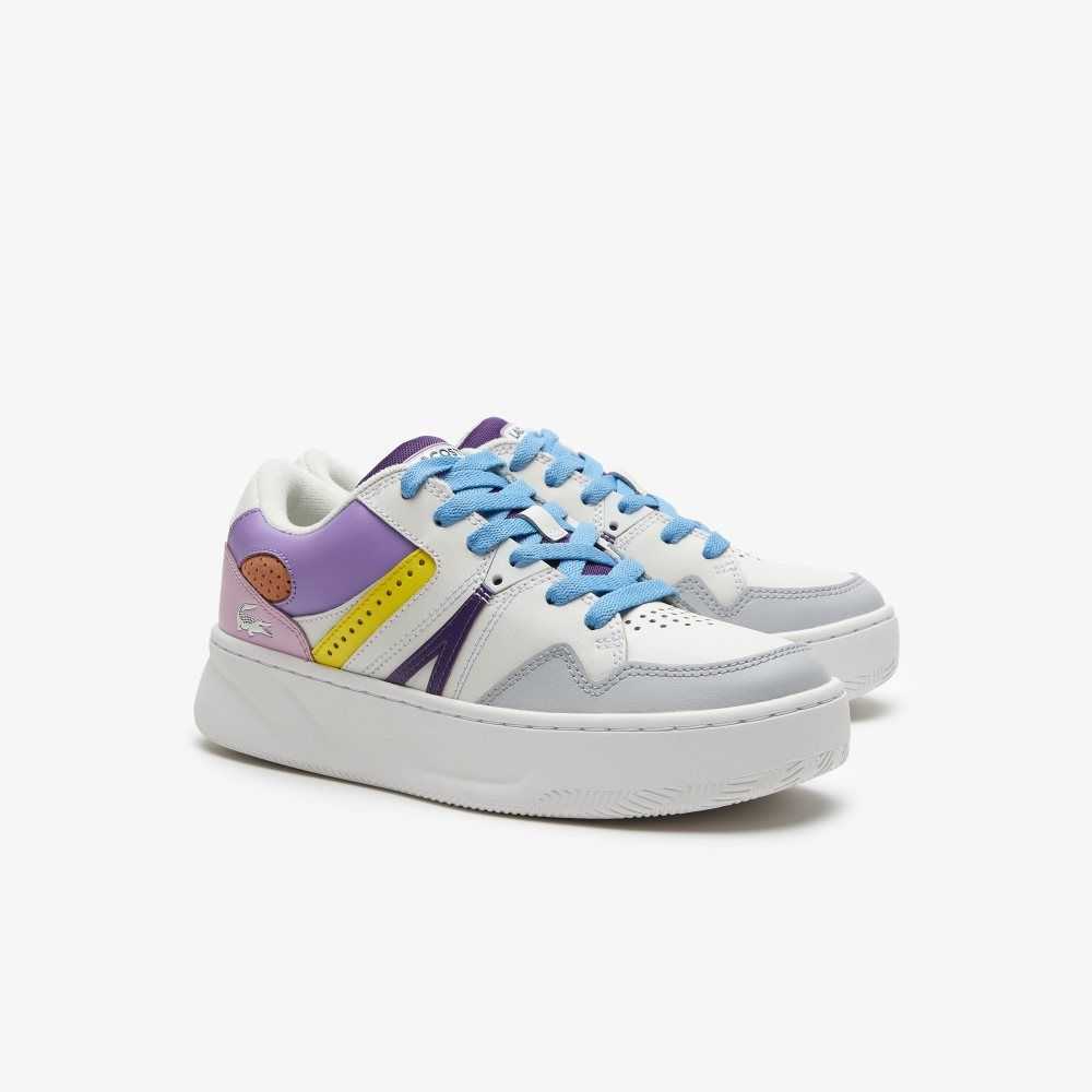 Lacoste L005 Leather Sneakers Wht/Lt Purp | CWS-910258