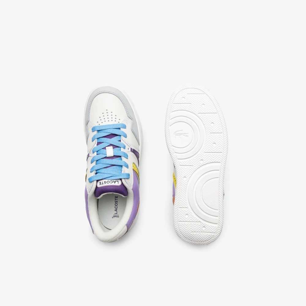 Lacoste L005 Leather Sneakers Wht/Lt Purp | CWS-910258