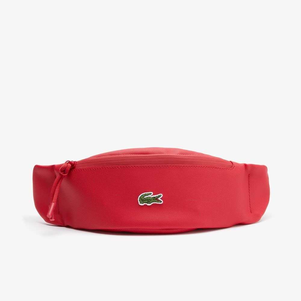 Lacoste LCST Coated Canvas Zippered Fanny Pack Tango Red | BKV-480637