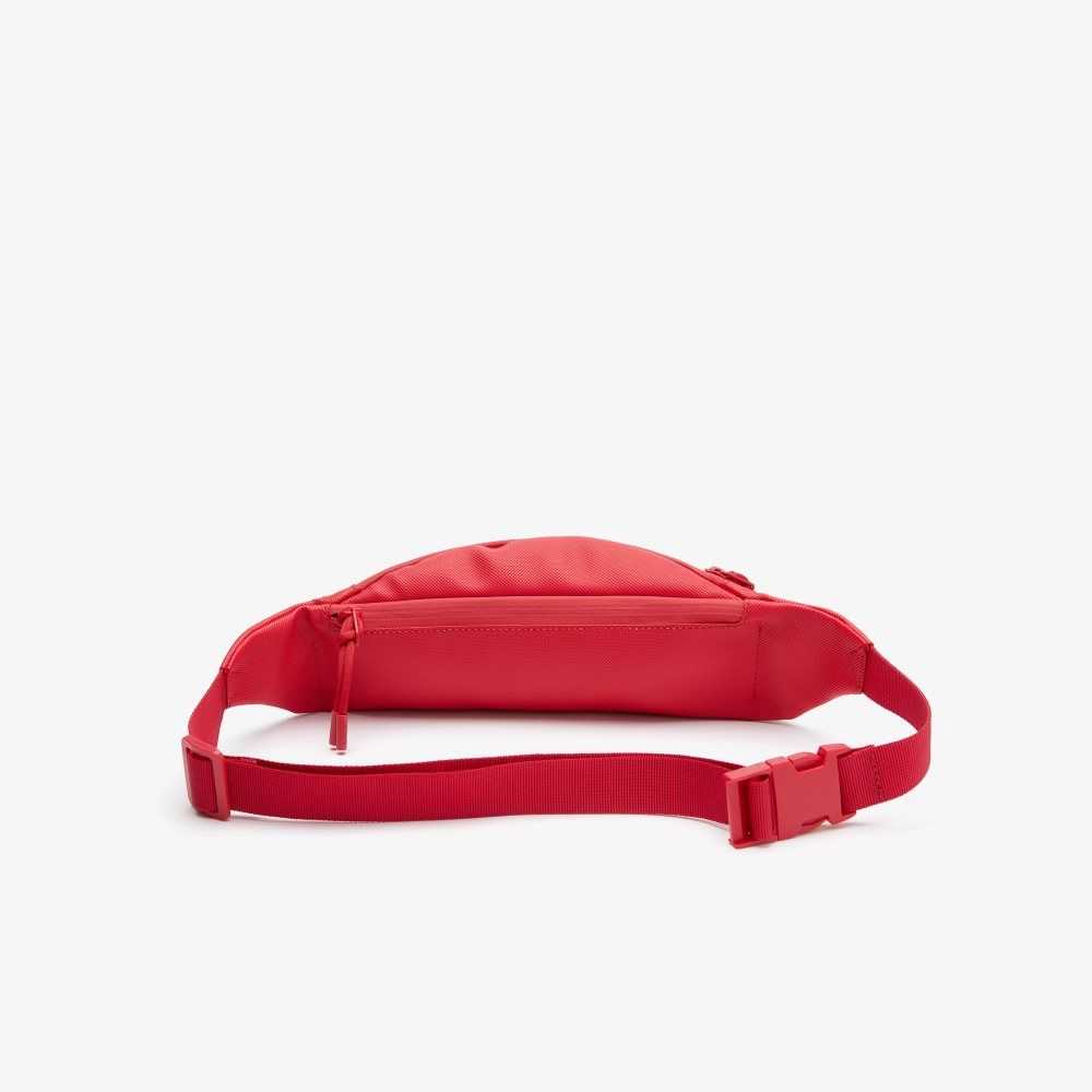 Lacoste LCST Coated Canvas Zippered Fanny Pack Tango Red | BKV-480637