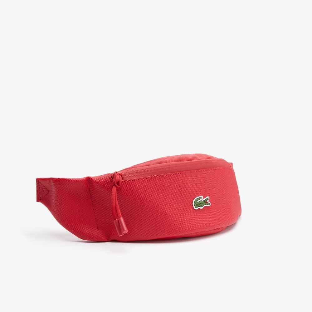 Lacoste LCST Coated Canvas Zippered Fanny Pack Tango Red | BKV-480637