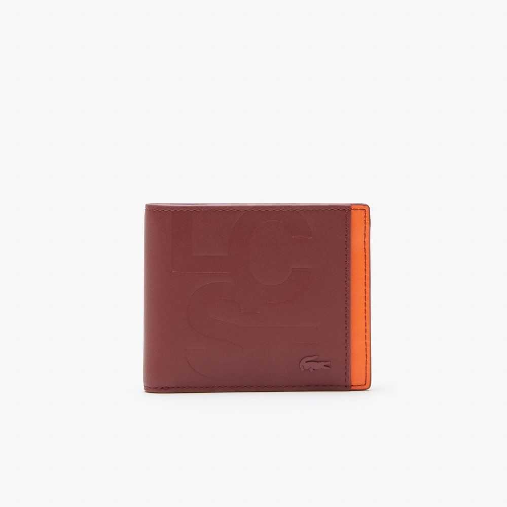 Lacoste LCST Print Color-Block Billfold Cranberry Celosie | HLS-295703