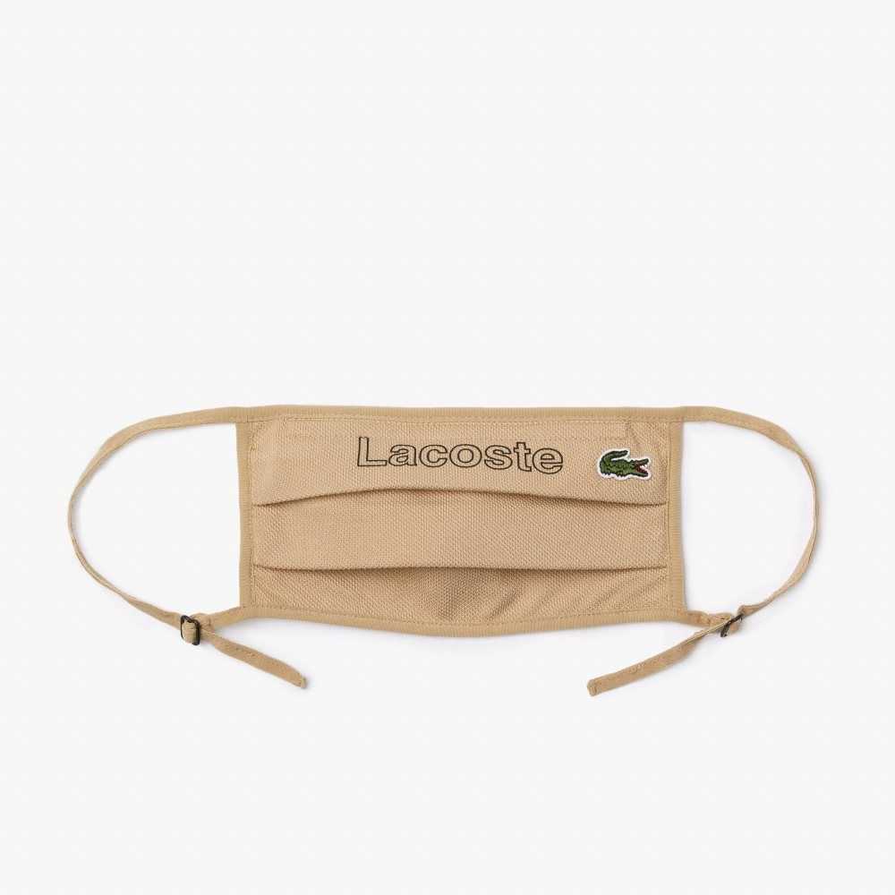 Lacoste LIVE Face Protection Mask print and adjustable Beige | MHV-169732