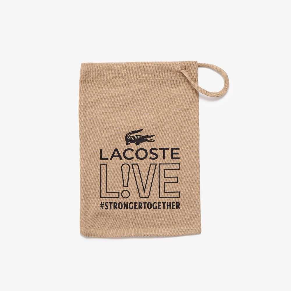 Lacoste LIVE Face Protection Mask print and adjustable Beige | MHV-169732